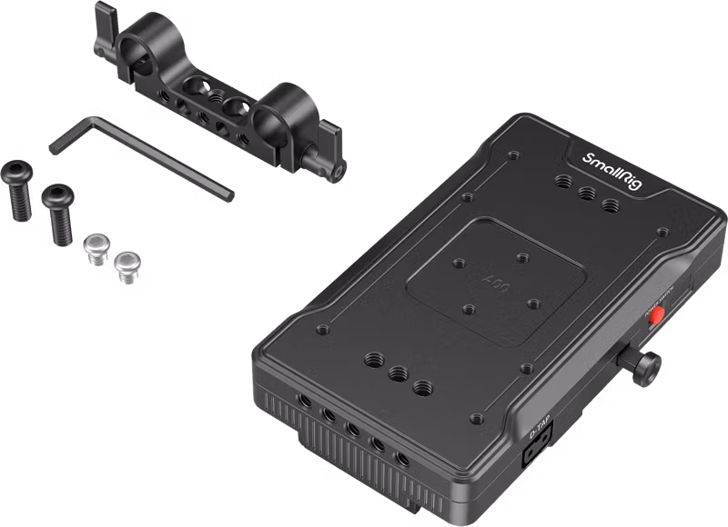 SmallRig 3203 Advanced V-Mount Battery Mount Plate with Dual 15mm Rod Clamp