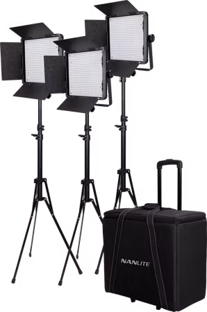 Kit Nanlite 3 light kit 600DSA w/Trolley Case & Light Stand