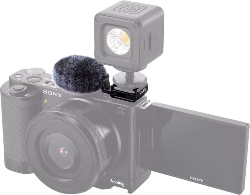 SmallRig 3526 Cold Shoe Adapter with windshield Kit For Sony ZV-E10 & ZV-1