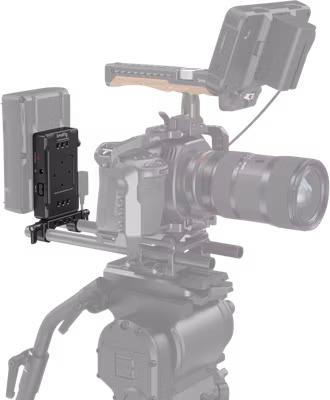 SmallRig 3498 Battery Adapter Plate V-Mount (Basic Version) with Dual Rod Clamp