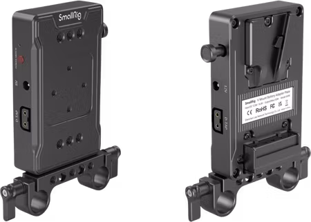 SmallRig 3498 Battery Adapter Plate V-Mount (Basic Version) with Dual Rod Clamp