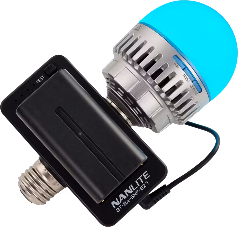 Nanlite NPF Battery Adapter with E27 Head
