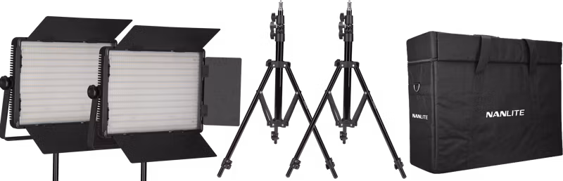 Kit Nanlite 2 light kit 1200DSA w/Carry case & Light stand