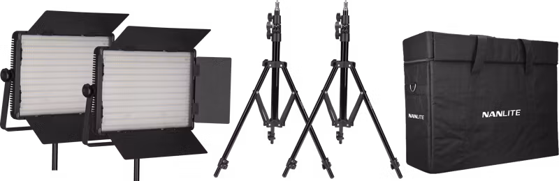 Kit Nanlite 2 light kit 1200CSA w/Carry case & Light stand
