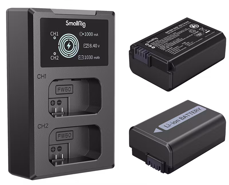 SmallRig 3818 NP-FW50 Battery & Charger Kit