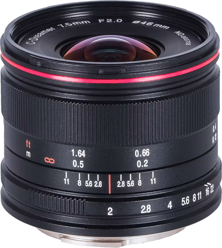 Laowa 7.5mm f/2 (Lightweight) Lens - MFT / Black