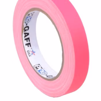 Cinta de tela Pro Gaff de 19 mm x 22,8 m, color rosa fluorescente.