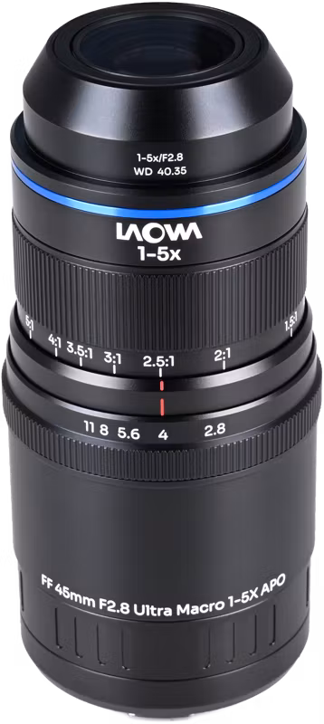Laowa Aksen 45mm f/2.8 1-5X Ultra Macro APO L-Mount