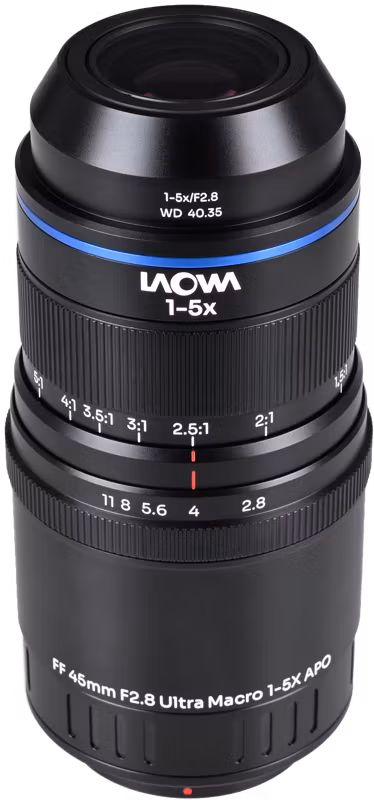 Laowa Aksen 45mm f/2.8 1-5X Ultra Macro APO MFT