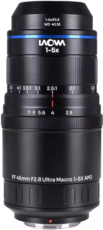 Laowa Aksen 45mm f/2.8 1-5X Ultra Macro APO MFT