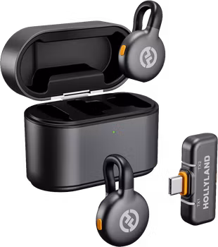 Hollyland LARK M2S Duo Wireless Lavalier Microphone with USB-C Plug (Duo, Space Gray)