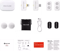 Hollyland LARK A1 Combo Ivory White, with USB-C RX + Lightning RX + Charging Case