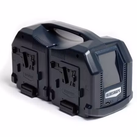 Studio charger Vlock batteries. Charges 4 batteries simulatenous