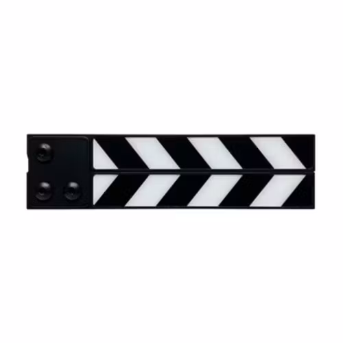 Medium 11" All Weather Resin Clapper Sticks with Black & White Chevron Laminate