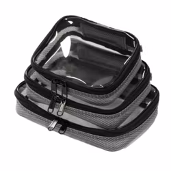 Set of Small, Medium and Large Black Cases with Thermoplastic Polyurethane Transparent Covers V2