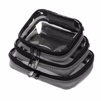 Set of Small, Medium and Large Black Cases with Thermoplastic Polyurethane Transparent Covers V2