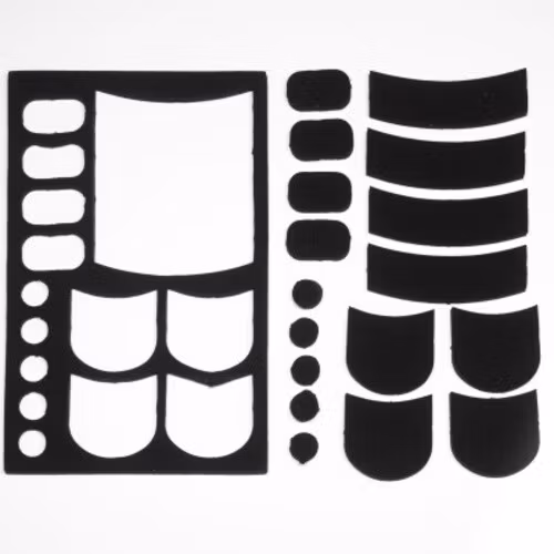 Silencer Set, precut foam pads with adhesive backing, BROWN