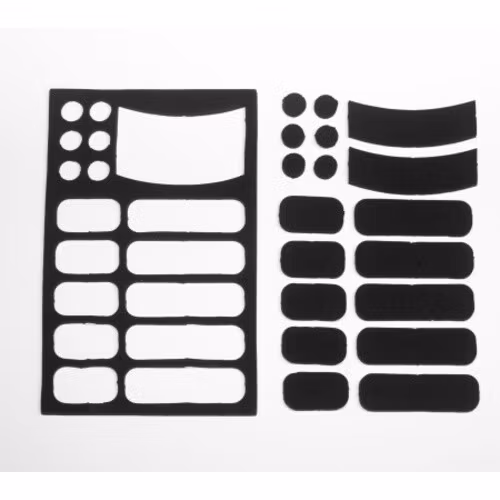 Silencer Set, precut foam pads with adhesive backing, BROWN
