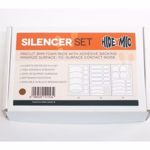 Silencer Set, precut foam pads with adhesive backing, BROWN