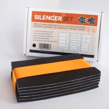 Silencer Set, precut foam pads with adhesive backing, BLACK