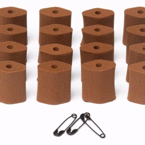 Foam-O''s, small, 16 universal soft foam microphone mounts, Brown