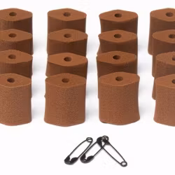 Foam-O''s, small, 16 universal soft foam microphone mounts, Brown