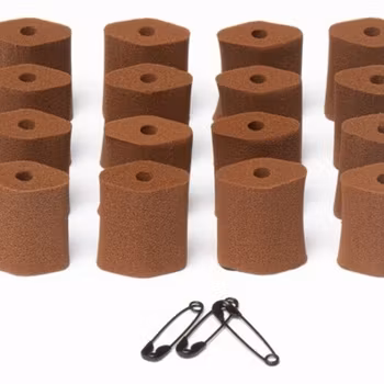 Foam-O''s, small, 16 universal soft foam microphone mounts, Brown