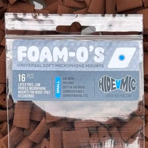 Foam-O''s, small, 16 universal soft foam microphone mounts, Brown