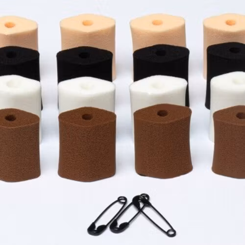 Foam-O''s, small, 16 universal soft foam microphone mounts, Brown