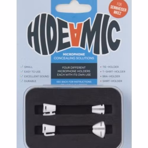 Sennheiser MKE2, 4 different holders in case, White
