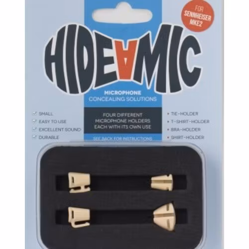 Sennheiser MKE2, 4 different holders in case, beige