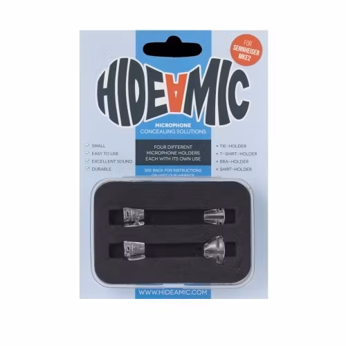 Sennheiser MKE2, 4 different holders in case, transparent
