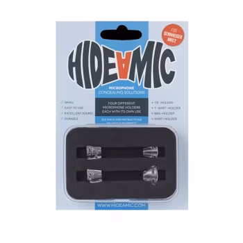 Sennheiser MKE2, 4 different holders in case, transparent
