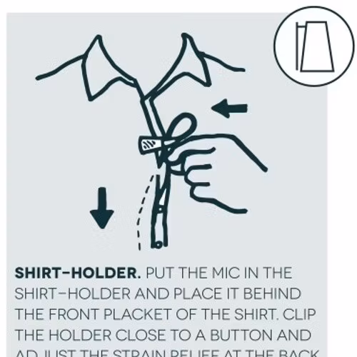 Sennheiser MKE2, single piece, Shirt-holder, white