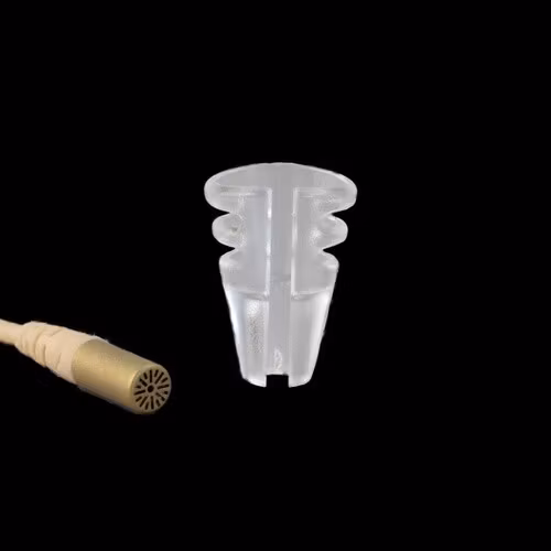 T_Shirt-holder for DPA606X and Sennheiser MKE1, single piece, soft & flexible (transparent)