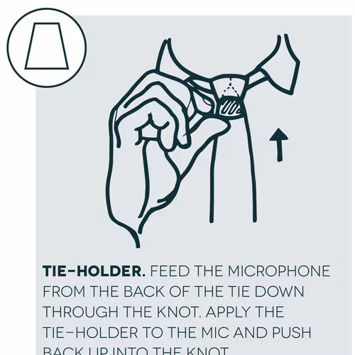 Tie-holder for DPA606X and Sennheiser MKE1, single piece, soft & flexible (transparent)