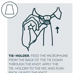 Tie-holder for DPA606X and Sennheiser MKE1, single piece, soft & flexible (transparent)