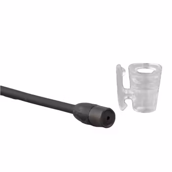 Shirt-holder for Sennheiser MKE2, single piece, soft & flexible (transparent)