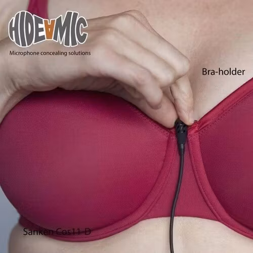 Bra-holder for Sennheiser MKE2, single piece, Bra-holder soft & flexible (transparent)