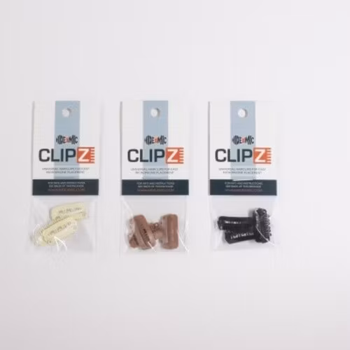 Clipz, universal hair and wig mounts, brown, 3 in a set