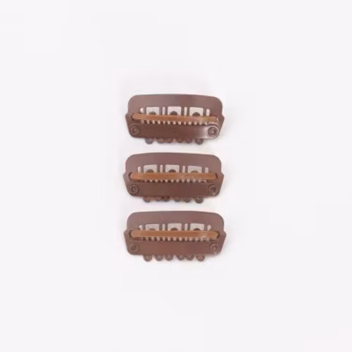 Clipz, universal hair and wig mounts, brown, 3 in a set