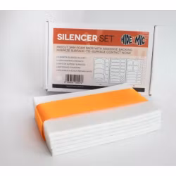 Silencer Set, precut foam pads with adhesive backing, WHITE