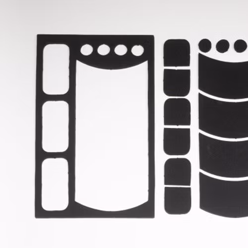 Silencer Set, precut foam pads with adhesive backing, WHITE