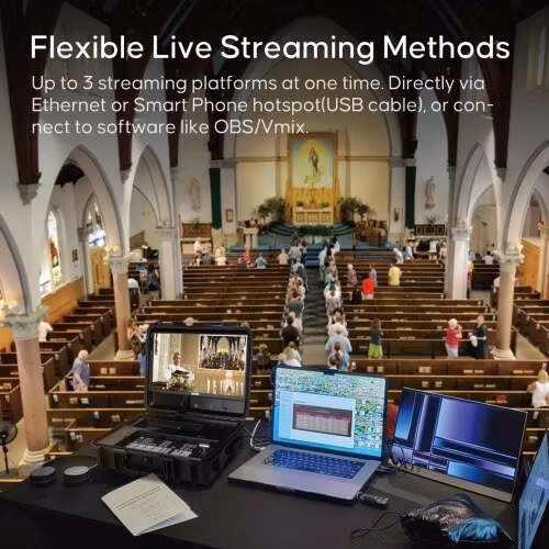 Go Stream Duet Kit - All in One Multi-Cam SDI and HDMI Live Stream Mixer Switcher Recorder Player