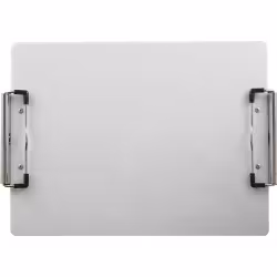 White Acrylic Letter Size Double-Clip Clipboard 9x12 inch