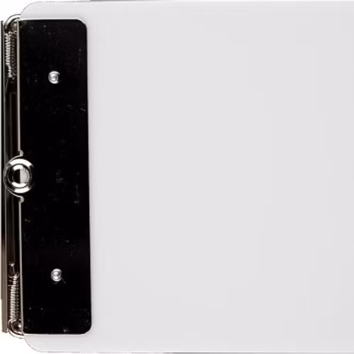 White Acrylic Slim Double-Clip Clipboard- 4.5x9 inch
