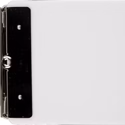 White Acrylic Slim Double-Clip Clipboard- 4.5x9 inch