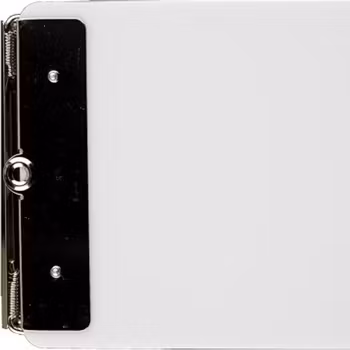 White Acrylic Slim Double-Clip Clipboard- 4.5x9 inch