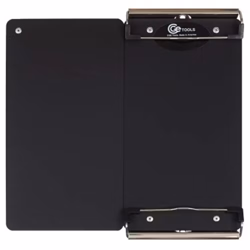 Slim Clipboard Folder Tagboard- Black Acrylic 4.5" x 9" Folder w/velcro