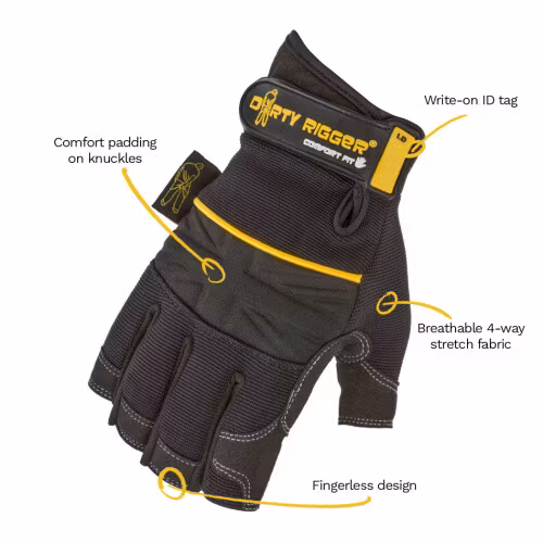 Comfort Fit Rigger Glove ? Fingerless (V1.6) XL